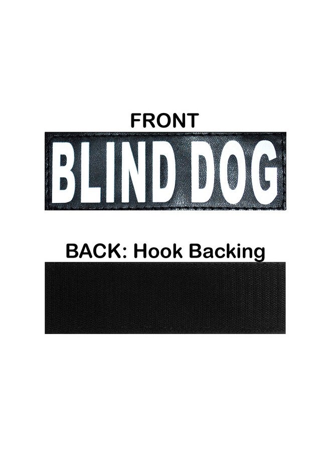 Doggie Stylz Set of 2 Reflective Blind Dog Removable Patches with Hook Backing for Working Dog Harnesses & Vests. Durable and Interchangeable - Comes in 3 Sizes Small, Medium and Large