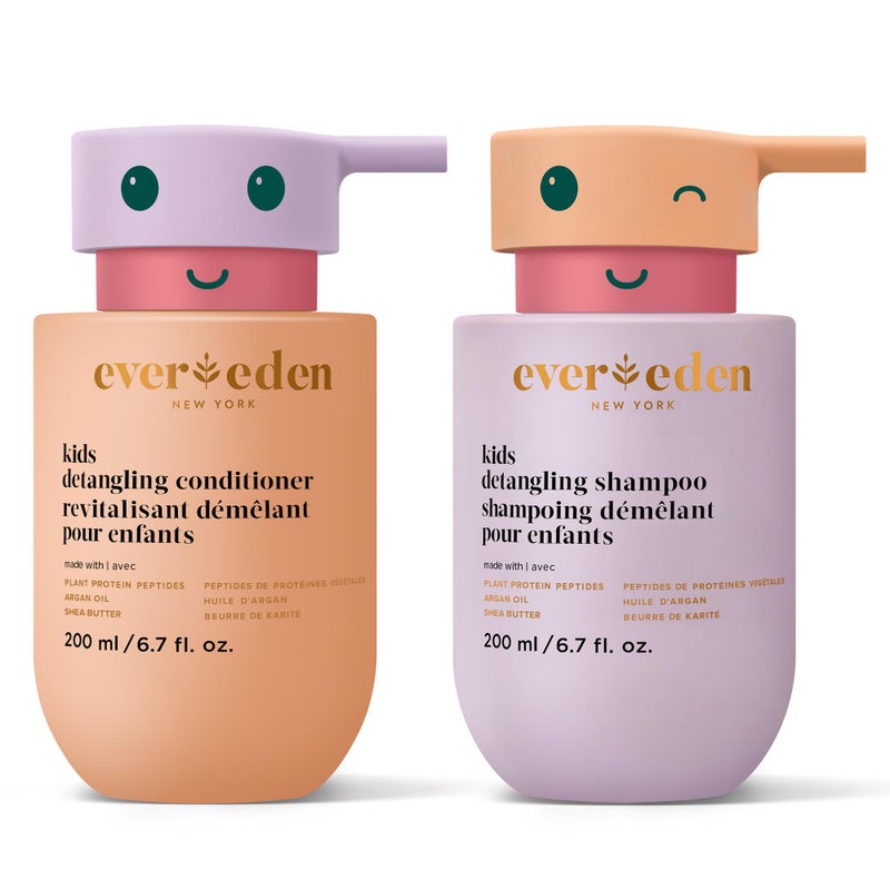 Evereden Kids Haircare Set Hair Detangling Shampoo  Conditioner for Children Ages 3 Plant Protein Peptides  Argan Oil Vegan Free from Sulfate Paraben Phthalate  Petrolatum