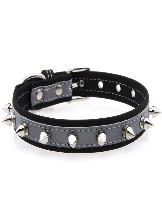 WeimoMonkey Black Small Spiked Dog Collar for Small Dogs Rivet Spike Studded Puppy Girl Female Boy Little Cat Kitten Adjustable Collars Reflective for XSmall Small Breed Male Spiky Stud Mushrooms Collar - Image 1