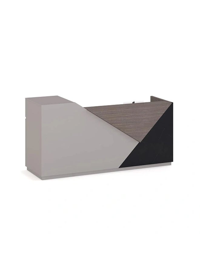 NEO FRONT FURNITURE 1.6 Meter Reception Desk – Luxury Brown HDF Front Desk Table for Office Lobby, Clinic & Reception Area (160 x 65 x 100 cm) TC-QT668 - Image 2