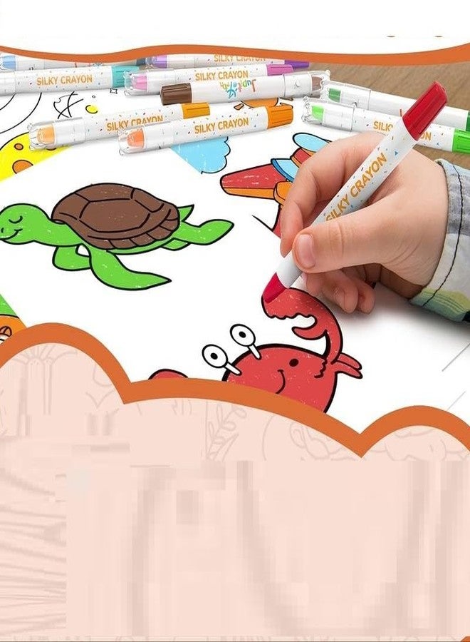 Amitasha 12 Crayons Colour Set Washable Crayons Twistable Rolling Wax Color Pens for Kids Drawing Art Work Supplies Educational Gift - Image 2