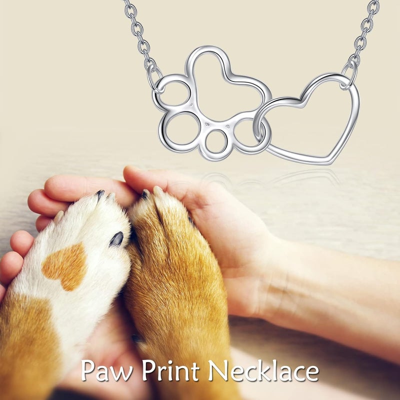 ONEFINITY Store Paw Print Necklace 925 Sterling Silver Cat Dog Paw Pendant Jewelry for Women Pet Lover Gifts - Image 5