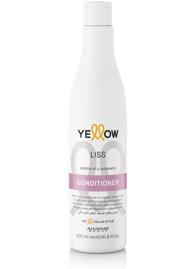 ALFAPARF MILANO - YELLOW LISS KERATIN-HT & AMARANTH CONDITIONER 500ML - Image 1