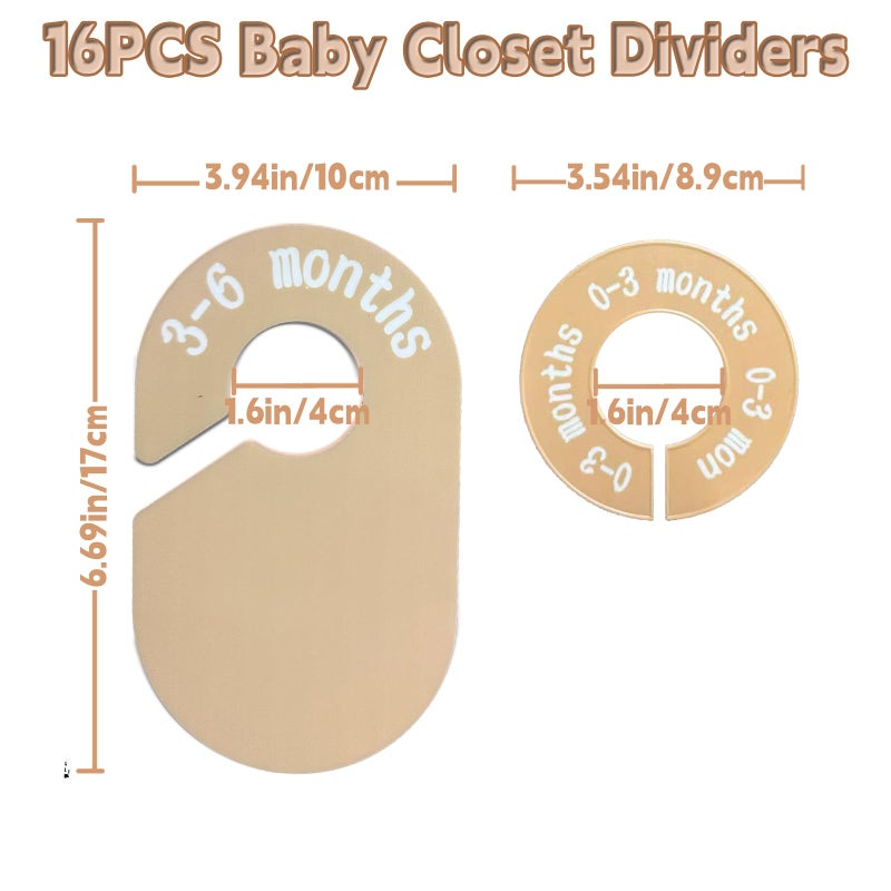 COLAYERIST 16PCS Baby Closet Dividers, Baby Clothes Organizer for Closet, Nursery Decor Hanger Dividers from Newborn to 24+ Months, Easily Organizing Little Baby Girls or Boys Room - Image 2