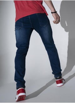 Hubberholme Navy Blue Regular Fit Jeans Solid design crafted from 100% Cotton with Button closure.  - Image 3