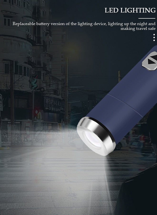 DUNISO مظلة سفر محمولة مقاومة للرياح قابلة للطي مع مصباح LED ومظلات مضادة للأشعة فوق البنفسجية للشمس والمطر للنساء والرجال - Image 4