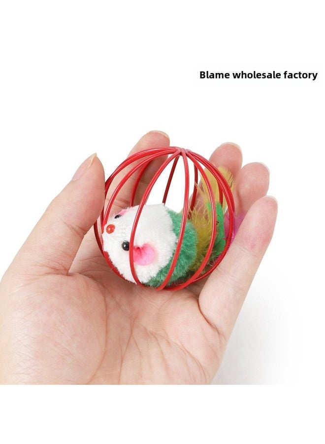 Cage Mouse Cat Self Hi Toy Tumbler Toy Ball Cat Stick Little Mouse Bell-Color:Pack Of 3  - Image 5
