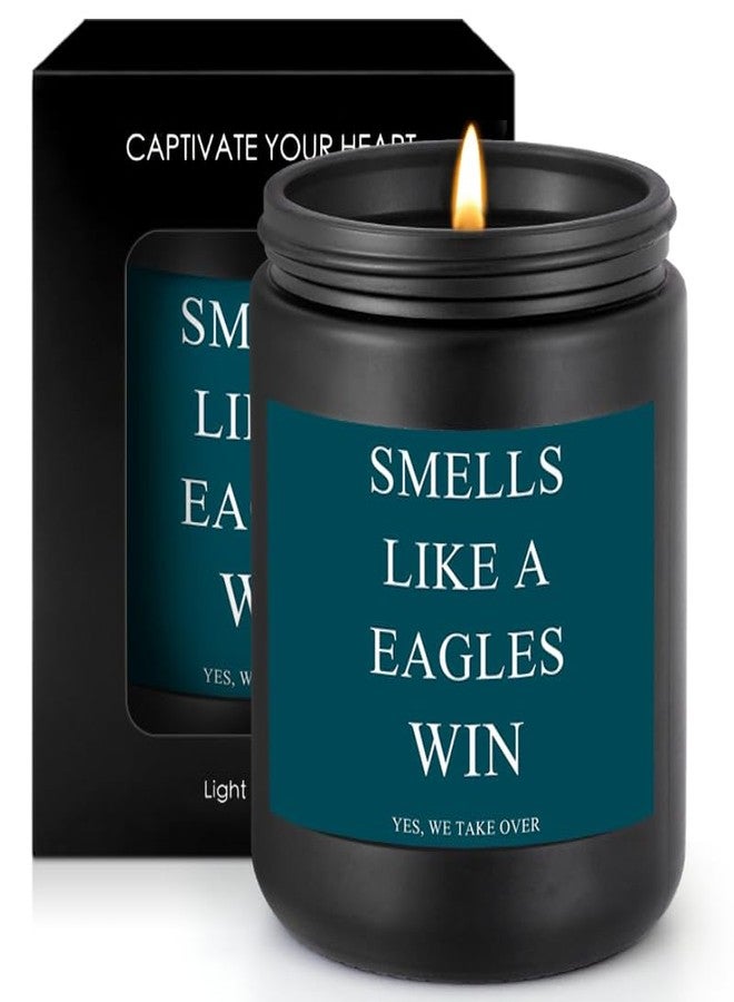 OICEME Smells Like A Eagles Win Scented Candle Football Themed Merch Fan Shop Men Women Sport Stuff Gear Decor Eagles Team Accessories Bf Boyfriend Naughty Weird Novelty Cool Special Present Funny Gift - Image 1