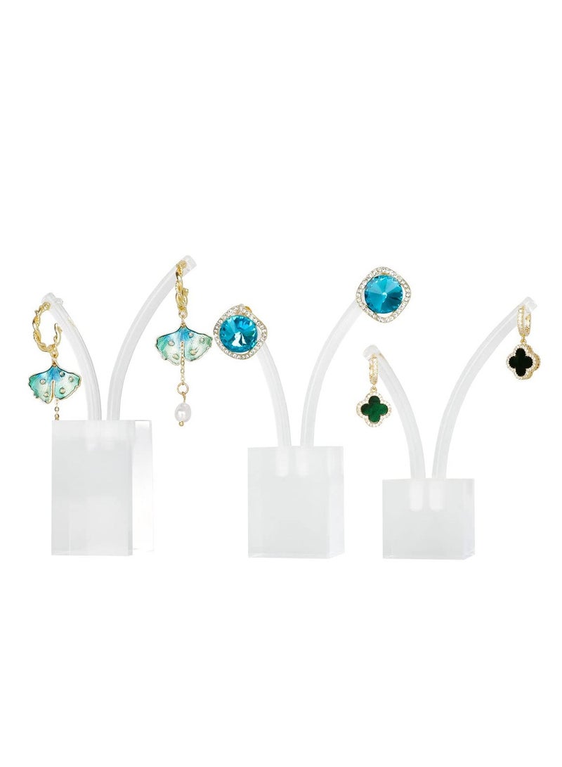 SYOSI Acrylic Earrings Display, Earring Display Holder Y-bar Earrings Display Stand Holder Tree Stand Earring Holder Countertop Hanging Jewelry Organizer for Necklaces Bracelet Earrings(Clear 3 Pieces) - Image 1