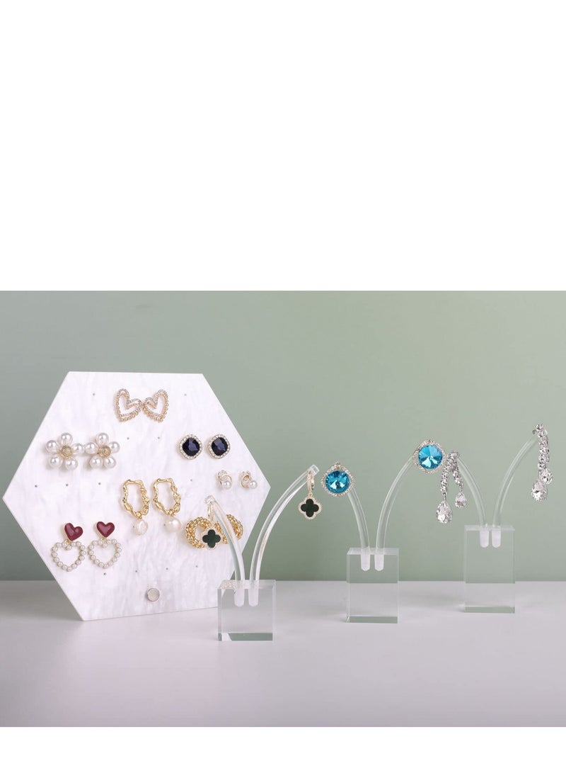 SYOSI Acrylic Earrings Display, Earring Display Holder Y-bar Earrings Display Stand Holder Tree Stand Earring Holder Countertop Hanging Jewelry Organizer for Necklaces Bracelet Earrings(Clear 3 Pieces) - Image 4