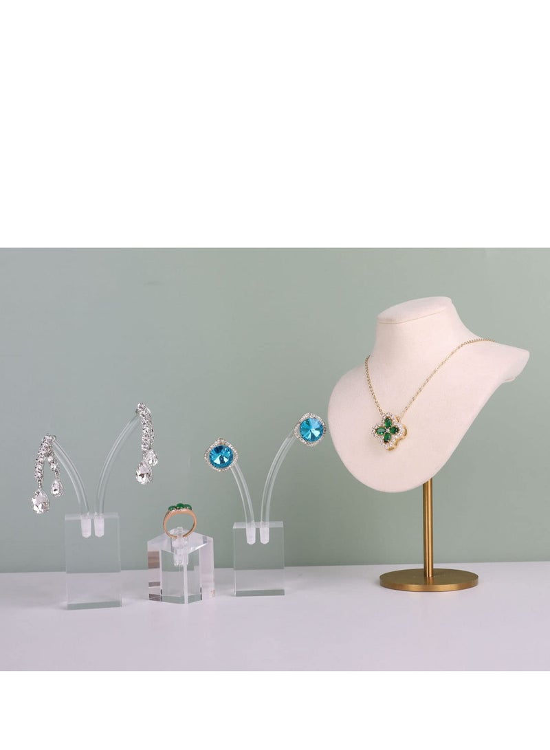 SYOSI Acrylic Earrings Display, Earring Display Holder Y-bar Earrings Display Stand Holder Tree Stand Earring Holder Countertop Hanging Jewelry Organizer for Necklaces Bracelet Earrings(Clear 3 Pieces) - Image 5