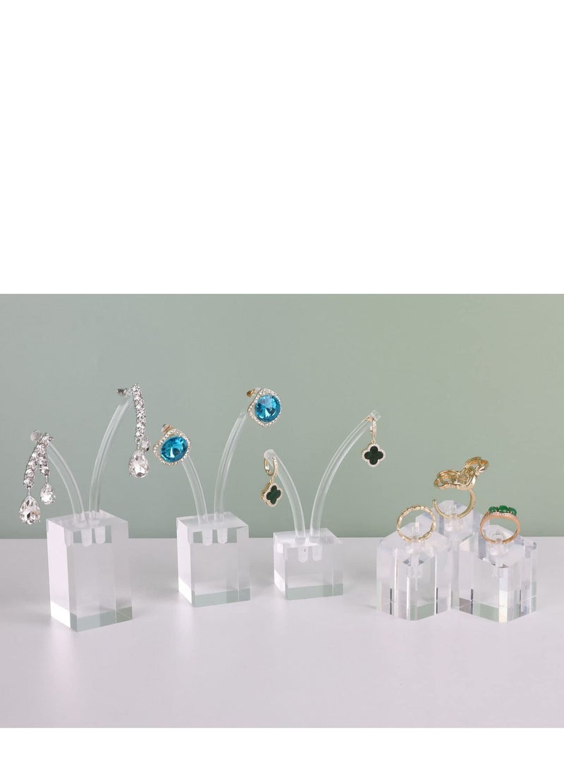 SYOSI Acrylic Earrings Display, Earring Display Holder Y-bar Earrings Display Stand Holder Tree Stand Earring Holder Countertop Hanging Jewelry Organizer for Necklaces Bracelet Earrings(Clear 3 Pieces) - Image 2