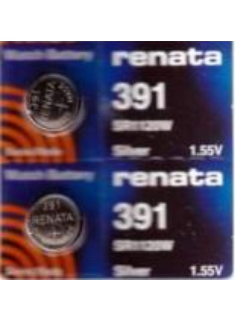 قطعتان من بطارية ساعة ريناتا سويسرية الصنع 391/SR1120W 1.55 فولت
