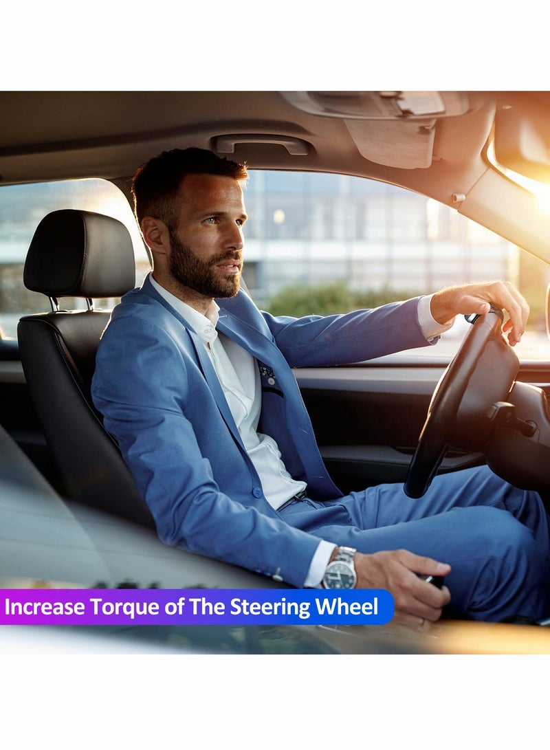 SYOSI Steering Wheel Knob Spinners, 360 Degrees Rotation Spinner for with Silicone Surface and Metal Bearings Driving Turning Cars Trucks (2 Pack Black ) - Image 2