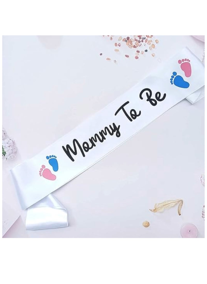 Boxwoods - Mommy To Be Sash And Boy Or Girl Paper Banner For Gender Reveal Baby Shower - Image 1