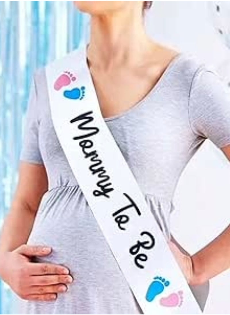 Boxwoods - Mommy To Be Sash And Boy Or Girl Paper Banner For Gender Reveal Baby Shower - Image 1