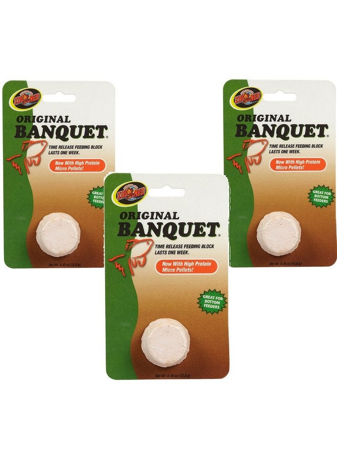 زوو ميد (عبوة من 3 قطع) وحدة تغذية مكعبات الطعام Aquatrol Original Banquet Block من Zoo Med، عادية، 45 أونصة لكل قطعة - Image 1