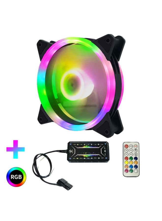 BURAQ Computer CPU RGB luminous Radiator 1 Fan+Remote Control  - Image 1