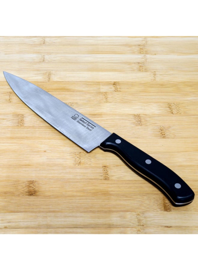 Chef Craft Select Series Premium Stainless Steel Chef Knife Black and Silver 8 Inch 21670 - Image 3