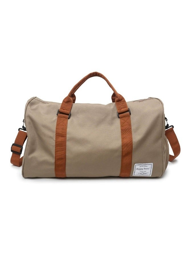 yongsheng Vintage Duffel Bag Beige/Brown, Sports Bag Gym Bag Men Ladies Training Yoga Gym Bag Multifunctional Handbag Outdoor Travel Sports Shoulder Bag - Image 1