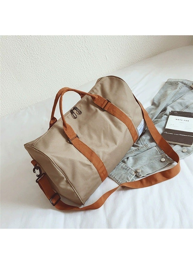 yongsheng Vintage Duffel Bag Beige/Brown, Sports Bag Gym Bag Men Ladies Training Yoga Gym Bag Multifunctional Handbag Outdoor Travel Sports Shoulder Bag - Image 2