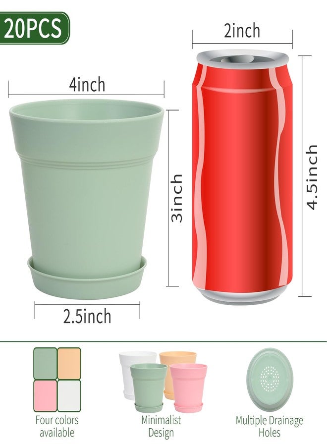 GARDIFE 20 Pack 4 inch Plant pots, planters for Indoor Plants, Flower pots, Color - Image 2