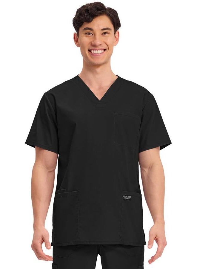 Cherokee Workwear Professionals WW695 Men's V-Neck Solid Scrub Top - Image 1