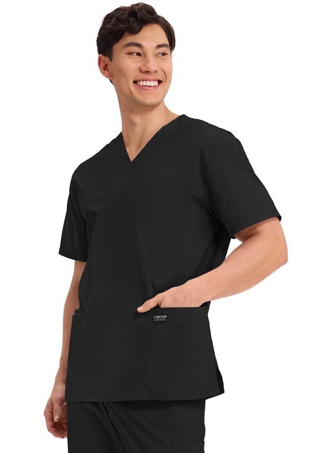 Cherokee Workwear Professionals WW695 Men's V-Neck Solid Scrub Top - Image 2