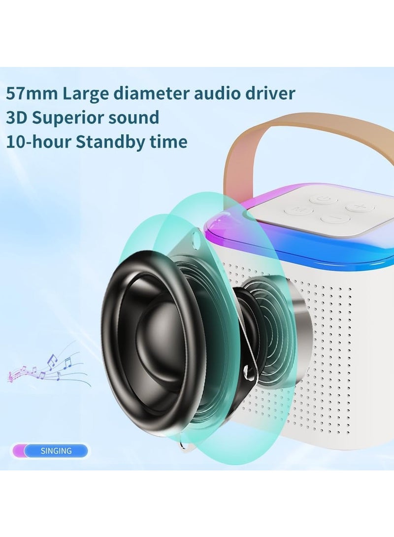 TIGER Portable Karaoke Machine with 2 Wireless Microphones – Mini Bluetooth Speaker with LED Lights – Supports TF Card, AUX Input – Ideal for Kids & Adults, Home & Outdoor Parties, Birthdays & Events – Assorted Colors - Image 3