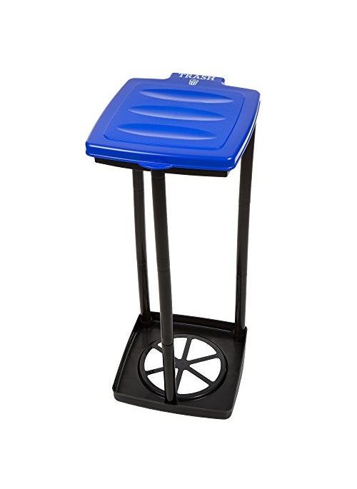 Wakeman Wakeman Portable Trash Bag Holder  Collapsible Garbage Bin for Parties and Camping  13Gallon Plastic Can for Indoor and Outdoor Use BlueBlack 