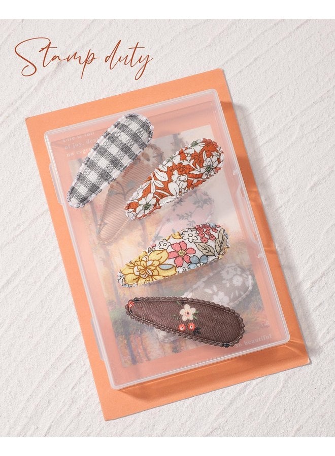 doboi 40 Pcs Floral Print 2.2 Inches Hair Clips and Bows for Baby Girls - Non-Slip Snap Barrettes and Hair Accessories - Image 5