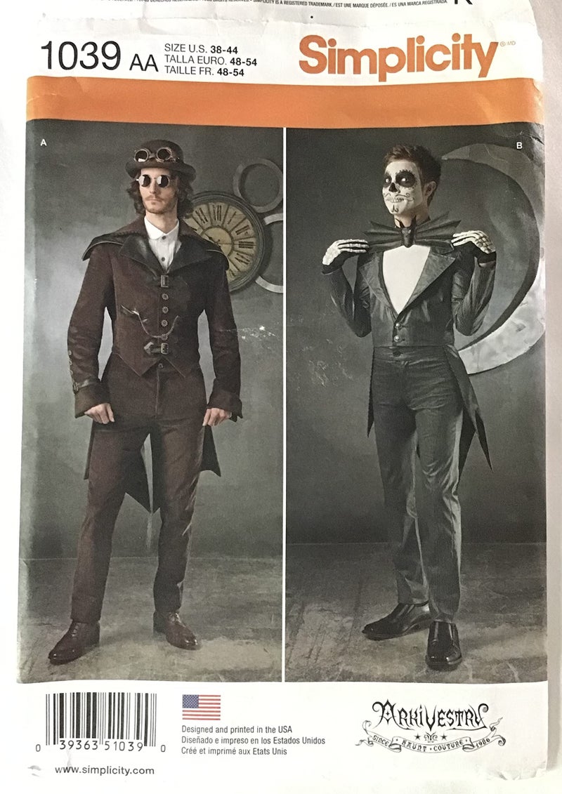 Simplicity Men's Steampunk and Skeleton Cosplay and Halloween Costume Sewing Pattern, Sizes 38-44 - Image 5