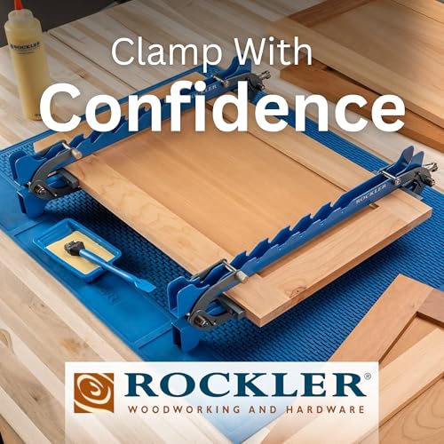 Rockler Mini Deluxe Panel Clamps (2-Pack) - Powerful Four-Way Pressure Cabinet Clamps - Sawtooth Pattern Mini Clamp Set w/Clamp Rails, Storage Rack & More - Great for Small Panel, Cutting Boards - Image 5