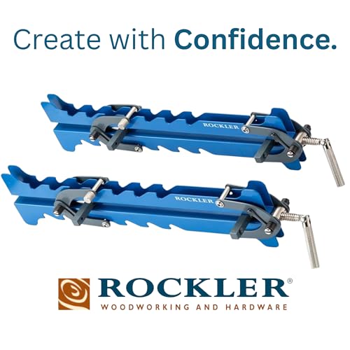 Rockler Mini Deluxe Panel Clamps (2-Pack) - Powerful Four-Way Pressure Cabinet Clamps - Sawtooth Pattern Mini Clamp Set w/Clamp Rails, Storage Rack & More - Great for Small Panel, Cutting Boards - Image 2