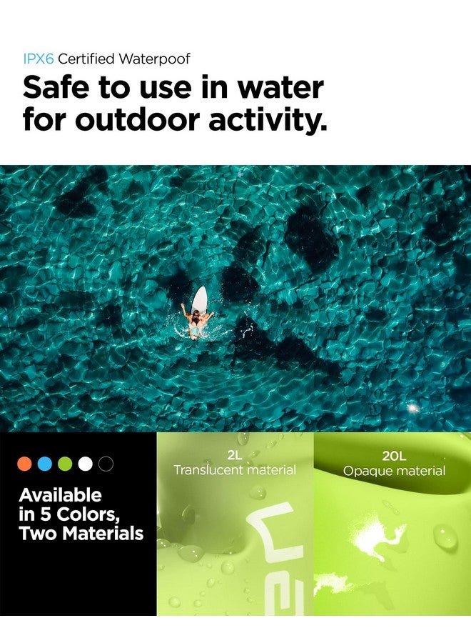 Spigen AquaShield Waterproof Dry Bag Backpack A630, 20L & 2L Lightweight Dry Storage Bag for Travel, Swimming, Boating, Kayaking, Camping and Beach (Pack of 2) - Cactus Green - Image 4