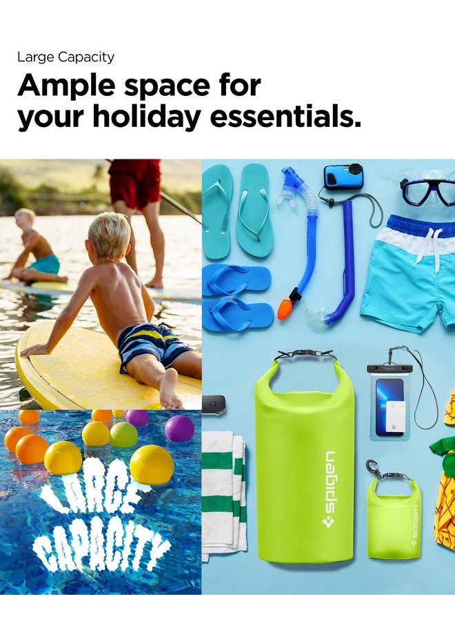 Spigen AquaShield Waterproof Dry Bag Backpack A630, 20L & 2L Lightweight Dry Storage Bag for Travel, Swimming, Boating, Kayaking, Camping and Beach (Pack of 2) - Cactus Green - Image 5