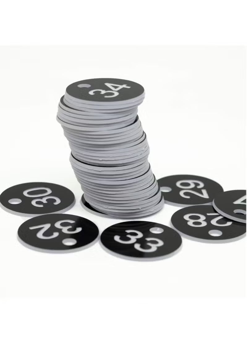 nookly Plastic ID Number Tags, Engraved Key Tags without Key Rings for Locker Dorm Hotel Bar Restaurant Club Table Numbers (1-50 Black) - Image 4