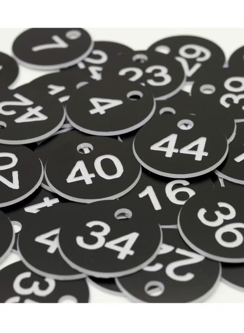 nookly Plastic ID Number Tags, Engraved Key Tags without Key Rings for Locker Dorm Hotel Bar Restaurant Club Table Numbers (1-50 Black) - Image 5