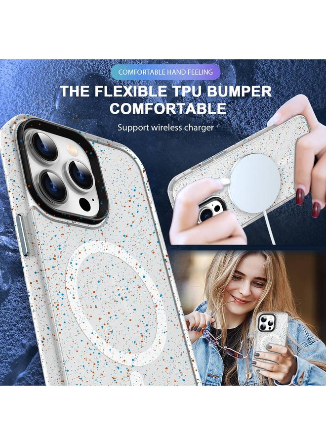 اس-توب جراب لهاتف iPhone 14 Pro Max مزود بغطاء ملون من مادة TPU الهجينة Magsafe PC Ink-Splash - Image 3