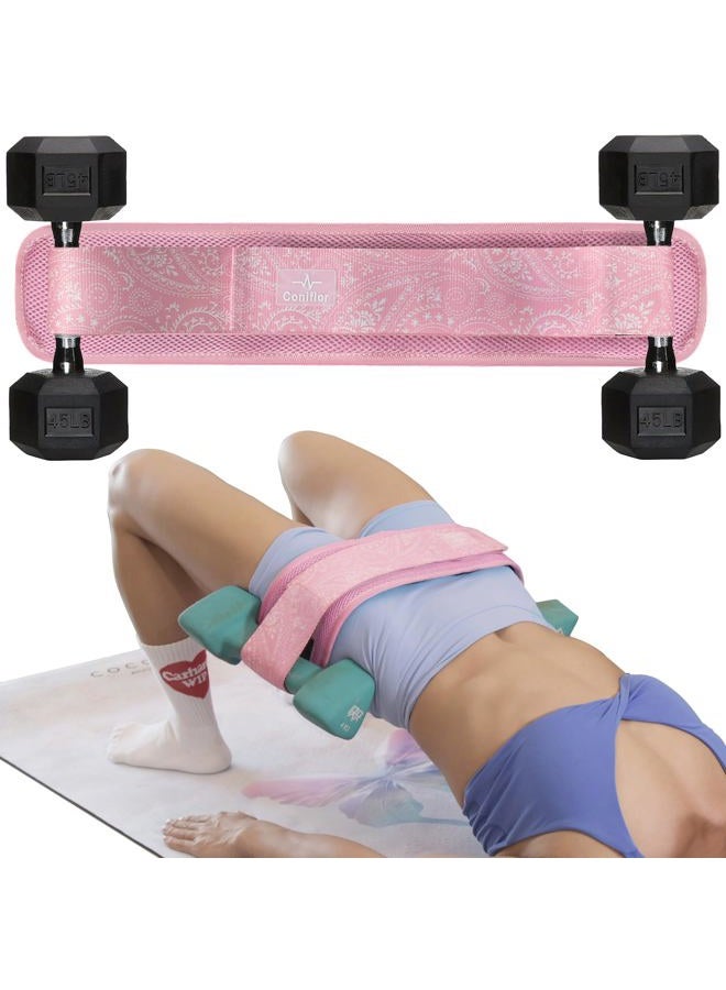 Coniflor Hip Thrust Belt - Adjustable Fitness Belt for Dumbbells, Kettlebells, Plates - Support Up to 100 lbs - Upgrade Slip-Resistant Pad for Safe and Comfortable Glute Workouts at Home or Gym, Pink - Image 1