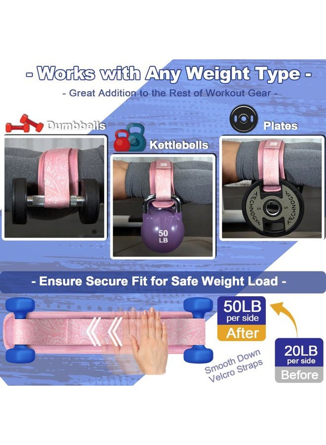 Coniflor Hip Thrust Belt - Adjustable Fitness Belt for Dumbbells, Kettlebells, Plates - Support Up to 100 lbs - Upgrade Slip-Resistant Pad for Safe and Comfortable Glute Workouts at Home or Gym, Pink - Image 4