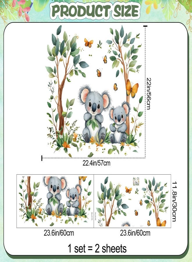 LiveGallery 2 Sheets of 12x 24inch Cartoon Tree Wall Decals 3D Peel and Stick Animals Wall Decals DIY Koala, Monkey Birds Foxs Decor, for Kids Room, Nursery, Classroom, Bedroom Party Decor (b) - Image 2