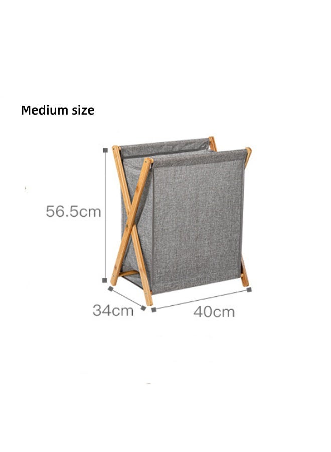 الخيزران قابل للطي غسيل غسيل سلة الملابس القذرة المحمولة سلة مع كيس بطانة قابلة للإزالة ، منظم الغسيل المنزلي لغرفة الغسيل / غرفة النوم / الحمام - Image 2