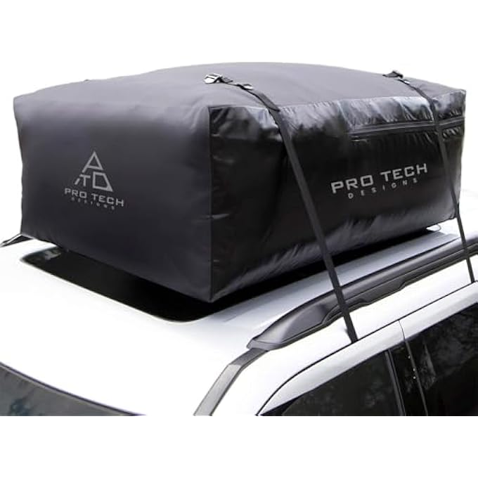 Voyager 18 Cubic Feet Waterproof Car Topper Luggage Carrier - Cargo Carrier for Top of Vehicle, Rooftop Cargo Bag Use with or Without Roof Rack, UV-Protected, 48 x 36 x 18 in, 4 Straps Included - Image 1