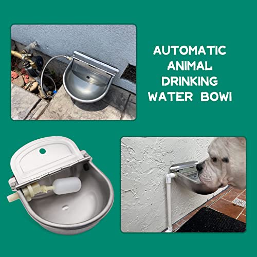 Abustle pig Automatic Cow Drinking Water Bowl,304 Stainless Steel Animal Waterer Bowl for Horse,Goat,Pig,Dog, with 1/2 Float Valve (Water Pipe not Included) - Image 2