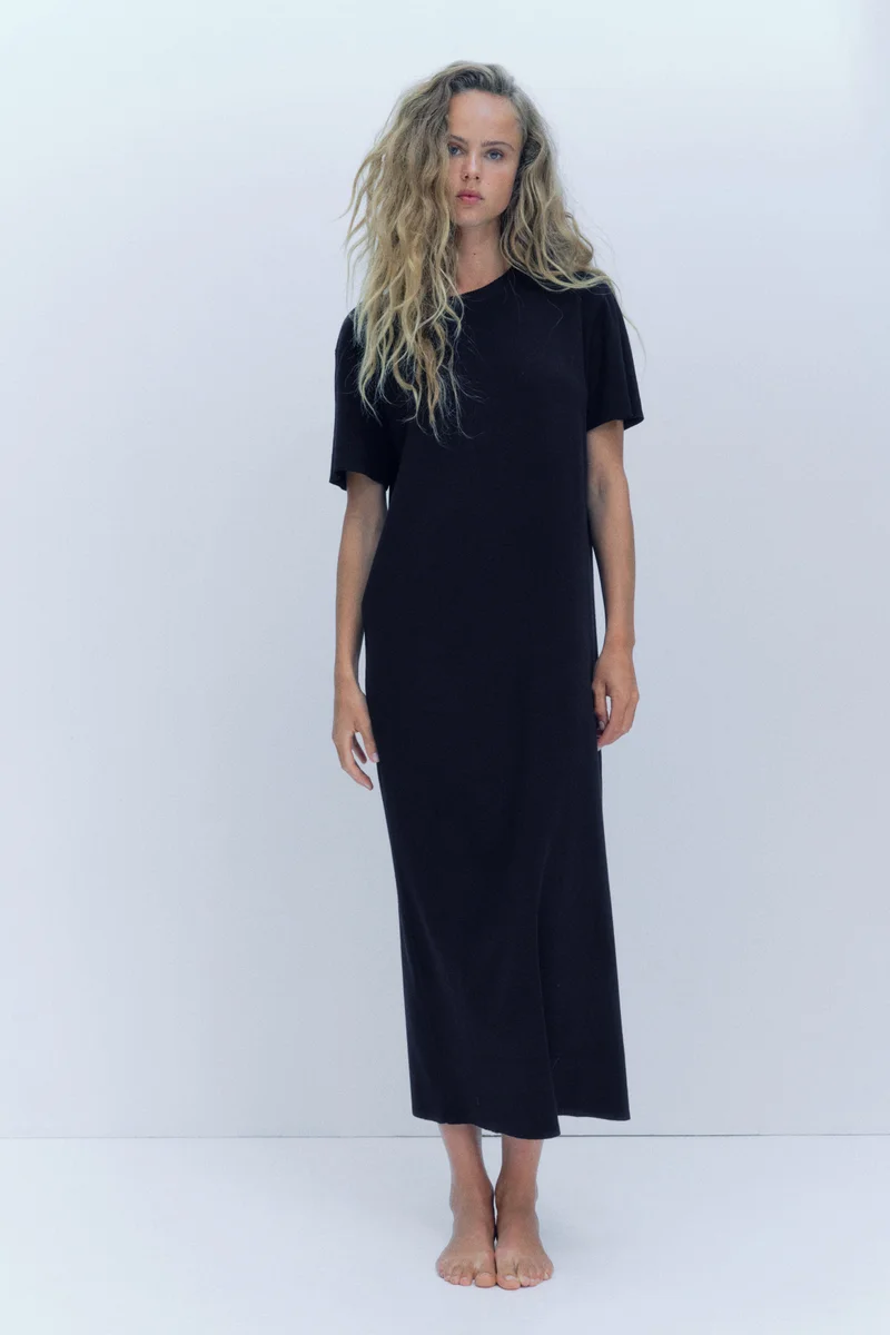 H&M  Fine-knit T-shirt dress for Women | Best Price UAE