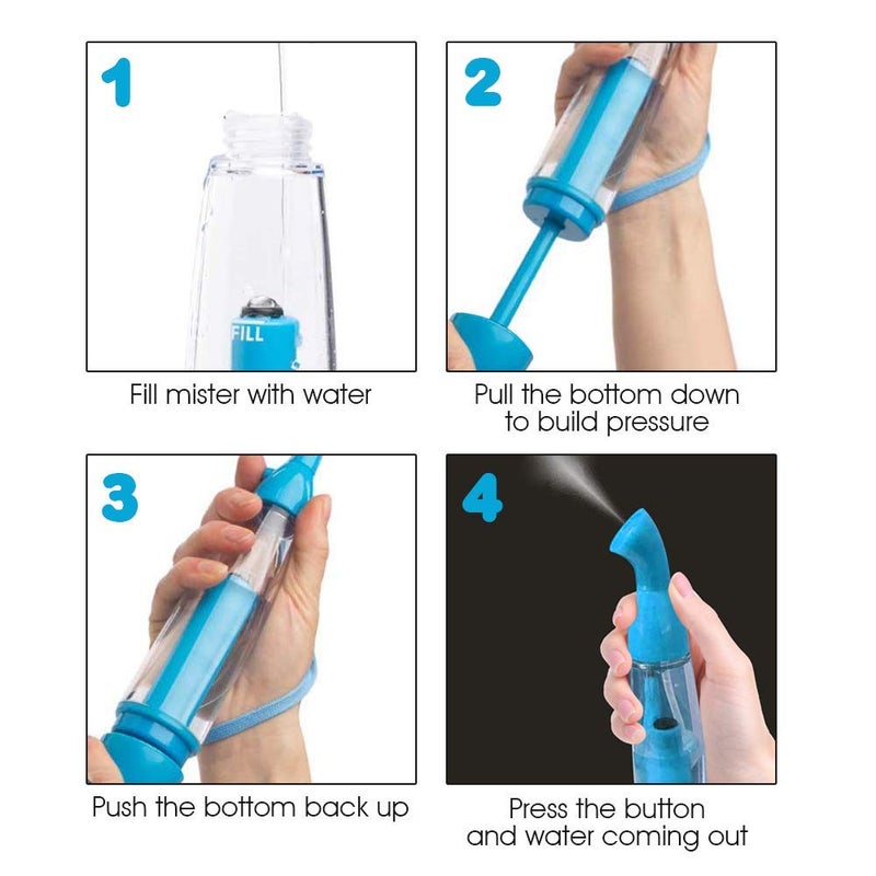 ArtCreativity Water Mister Spray Bottle Set - Pack of 4 - Pump Mister Cooling Spray Bottles with Carrying Loop - Portable Misting Sprayers for Camping, Outdoor Patio, Hiking - Assorted Vibrant Colors - Image 5