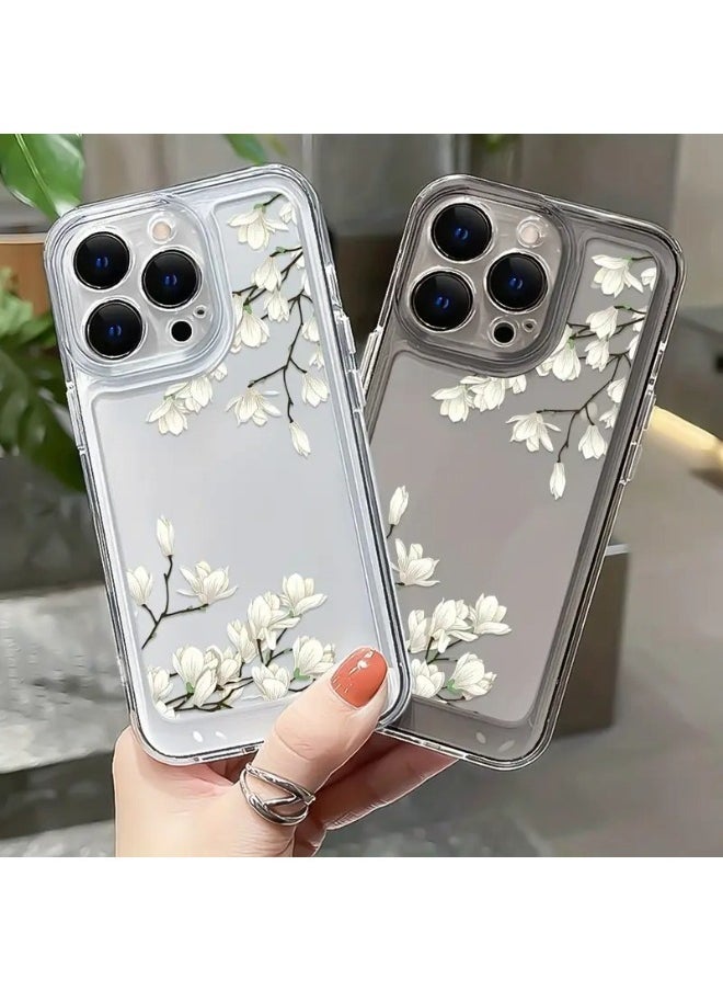 ShebSheb Designed for iPhone 16 Pro Case ,Clear Flower Soft & Flexible Shockproof Floral Women Phone Cover  - Image 5
