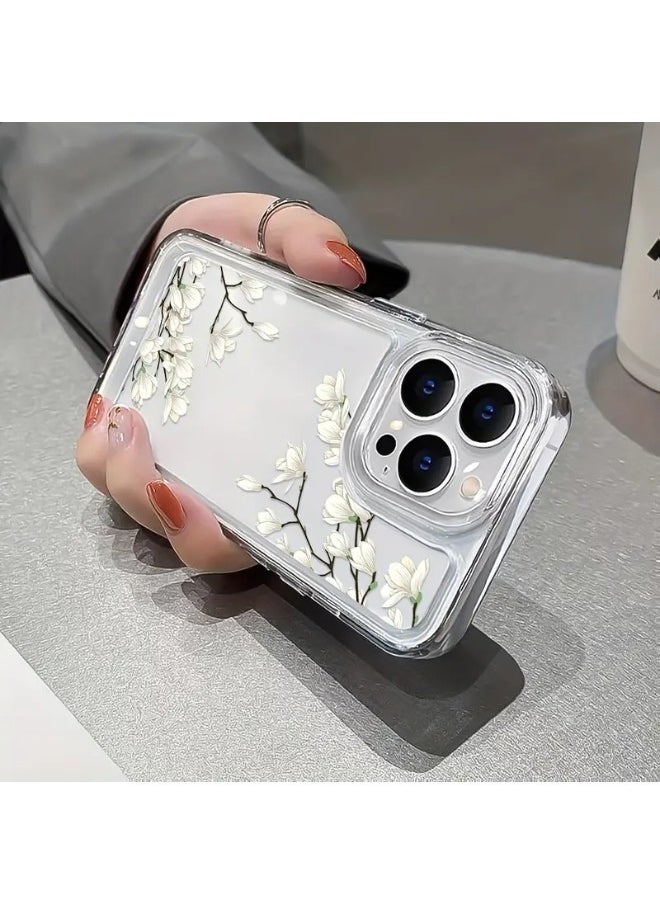 ShebSheb Designed for iPhone 16 Pro Case ,Clear Flower Soft & Flexible Shockproof Floral Women Phone Cover  - Image 1