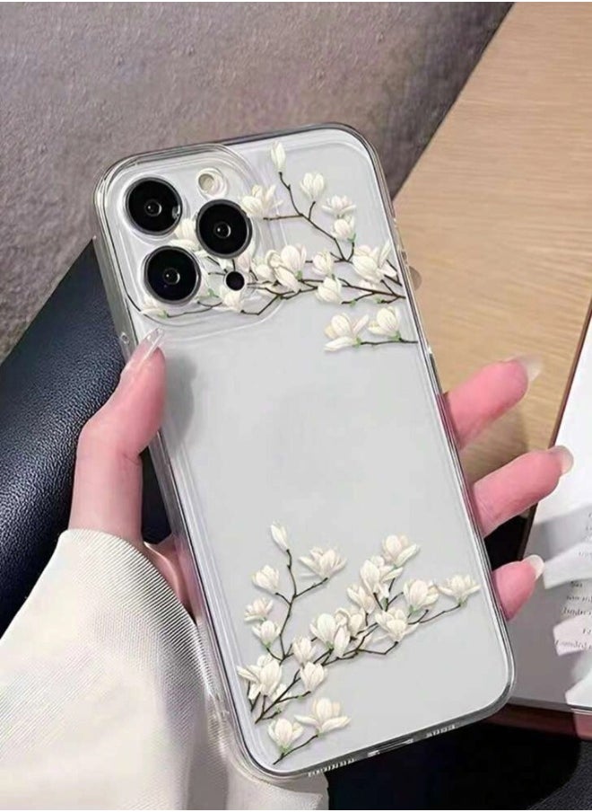 ShebSheb Designed for iPhone 16 Pro Case ,Clear Flower Soft & Flexible Shockproof Floral Women Phone Cover  - Image 4